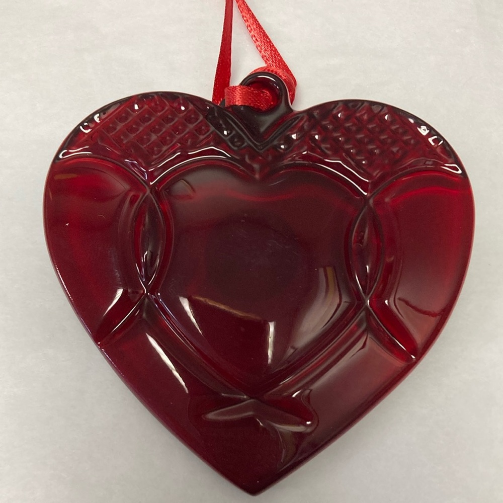 Waterford Crystal Deep Red Heart Ornament